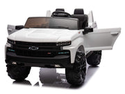 2026 Licensed 24V Chevrolet Silverado Kids Ride On 2 seater Truck, Leather Seat, Rubber Tires, with Remote Control