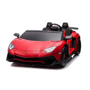 24V Licensed Lamborghini Aventador Brushless Motor electric 2 Seater Kids Ride On Cars Leather Seat Tubeless Air Tires