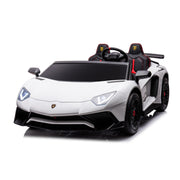 24V Licensed Lamborghini Aventador Brushless Motor electric 2 Seater Kids Ride On Cars Leather Seat Tubeless Air Tires