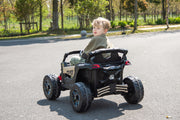 Licensed 24V Can Am Maverick Kids Ride On One Seater UTV, Rubber Tires, Leather Seat with RC