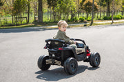 Licensed 24V Can Am Maverick Kids Ride On One Seater UTV, Rubber Tires, Leather Seat with RC