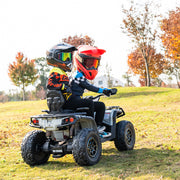 2026 Licensed 24V Can Am Outlander 2 Seater Kids Ride on ATV, 4x200 Watts Motors, Rubber Tires, Leather Seat