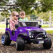 The Lightning 24V Jeep Style Kids Ride-On Car, Rubber Tires, Leather Seat with Parental Remote, Upgraded LED Light Kit