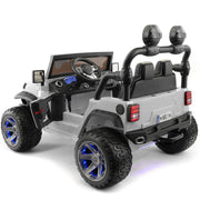 The Lightning 24V Jeep Style Kids Ride-On Car, Rubber Tires, Leather Seat with Parental Remote, Upgraded LED Light Kit