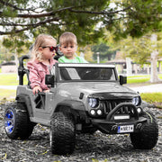 The Lightning 24V Jeep Style Kids Ride-On Car, Rubber Tires, Leather Seat with Parental Remote, Upgraded LED Light Kit