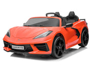 Chevrolet Corvette C8 2026, vehículo infantil de dos plazas, motor de 24 V, con licencia, asientos de cuero y neumáticos de goma.