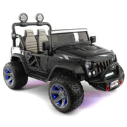 The Lightning 24V Jeep Style Kids Ride-On Car, Rubber Tires, Leather Seat with Parental Remote, Upgraded LED Light Kit