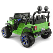The Lightning 24V Jeep Style Kids Ride-On Car, Rubber Tires, Leather Seat with Parental Remote, Upgraded LED Light Kit