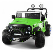 The Lightning 24V Jeep Style Kids Ride-On Car, Rubber Tires, Leather Seat with Parental Remote, Upgraded LED Light Kit