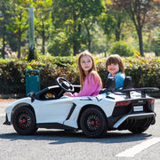 2026 24V XXL Licensed Lamborghini Aventador Brushless Motor electric 2 Seater Kids Ride On Cars Leather Seat Tubeless Air Tires