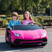 2026 24V XXL Licensed Lamborghini Aventador Brushless Motor electric 2 Seater Kids Ride On Cars Leather Seat Tubeless Air Tires