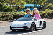 2026 24V XXL Licensed Lamborghini Aventador Brushless Motor electric 2 Seater Kids Ride On Cars Leather Seat Tubeless Air Tires