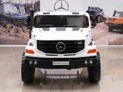2026 24V Ultimate XXL Mercedes Benz Zetros 2 Seater Kids Ride On Truck, EVA Rubber Foam Titres, Leather Seat with Remote Control