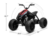 24V Sport Utility Edition Kids Ride On 2 Seater Electric ATV With Rubber Wheels and Leather Seat