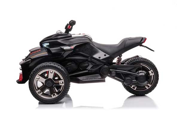 2024 Upgraded 24V Spider Bike 2 Seater Kids Ride On Motorcycle White
