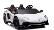 24V Licensed Lamborghini Aventador Brushless Motor electric 2 Seater Kids Ride On Cars Leather Seat Tubeless Air Tires
