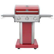 Barbecue Kenmore - 3 Burner Pedestal Grill BBQ with Foldable Side Shelves - RED