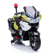 24V Police Officer Ride-On Motorcycle w/ Removable Stabilizing Wheels, SD, USB