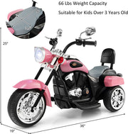 2024 Chopper Style Electric Ride On Bikes Ages 1-3