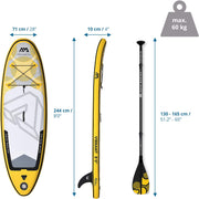 Aqua Marina Vibrant Youth iSUP - 2.44m/10cm with aluminum ACE paddle and safety leash