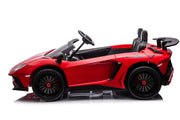 24V Licensed Lamborghini Aventador Brushless Motor electric 2 Seater Kids Ride On Cars Leather Seat Tubeless Air Tires