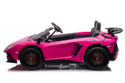 24V Licensed Lamborghini Aventador Brushless Motor electric 2 Seater Kids Ride On Cars Leather Seat Tubeless Air Tires