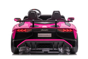 24V Licensed Lamborghini Aventador Brushless Motor electric 2 Seater Kids Ride On Cars Leather Seat Tubeless Air Tires