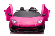 24V Licensed Lamborghini Aventador Brushless Motor electric 2 Seater Kids Ride On Cars Leather Seat Tubeless Air Tires