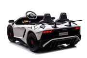 24V Licensed Lamborghini Aventador Brushless Motor electric 2 Seater Kids Ride On Cars Leather Seat Tubeless Air Tires