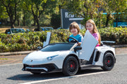 24V Licensed Lamborghini Aventador Brushless Motor electric 2 Seater Kids Ride On Cars Leather Seat Tubeless Air Tires