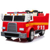 2024 24V Fire Truck 2 Seater Kids Ride On Car with Water Blaster Walkie Talkie Rubber Tires Leather Seat With RC