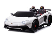 24V Licensed Lamborghini Aventador Brushless Motor electric 2 Seater Kids Ride On Cars Leather Seat Tubeless Air Tires