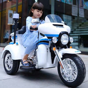 12V Kids Ride On Police Motorcycle Tricycle Motorbike with Siren Lights, Walkie Talkie