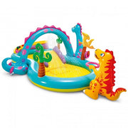 Kids Outdoor Dinoland Inflatable Kiddie Pool Center with Slide