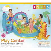 Kids Outdoor Dinoland Inflatable Kiddie Pool Center with Slide