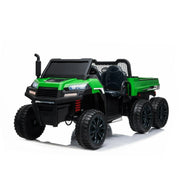 2025 6 Wheeler 24V Tractor Trailer With Dump Cart 2 Seater Kids Ride On Car 4x4 Rubber Tires, Leather Seat With RC