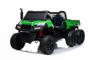2025 6 Wheeler 24V Tractor Trailer With Dump Cart 2 Seater Kids Ride On Car 4x4 Rubber Tires, Leather Seat With RC