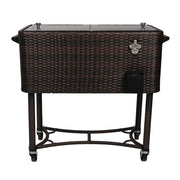 Permasteel Wicker Patio Cooler - 80QT - BROWN