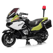 24V Police Officer Ride-On Motorcycle w/ Removable Stabilizing Wheels, SD, USB