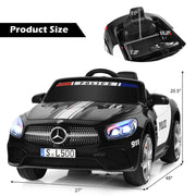 2025 12V Mercedes Benz SL500 Kids Ride On One Seater Electric Police Car with LED Siren Lights and RC
