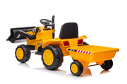 2024 12V Excavator 1 Seater Tractor Ride on for Kids with Parental RC and Wagon