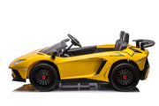 24V Licensed Lamborghini Aventador Brushless Motor electric 2 Seater Kids Ride On Cars Leather Seat Tubeless Air Tires