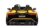 24V Licensed Lamborghini Aventador Brushless Motor electric 2 Seater Kids Ride On Cars Leather Seat Tubeless Air Tires