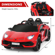 2025 12V Lamborghini Aventador SVJ Kids Ride On One Seater Electric Car with RC
