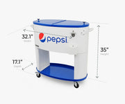 Permasteel Sporty Oval Patio Cooler Pepsi - 80QT