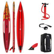 Aqua Marina Race ELITE iSUP - 14'0" 4.27m/15cm with coil leash and fiberglass racing fin