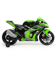 Officially Licensed Ninja Kawasaki ZX10 12V Electric Motorcycle Removable Rear Stabilizing Wheels | INJUSA