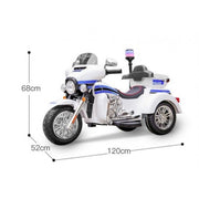 12V Kids Ride On Police Motorcycle Tricycle Motorbike with Siren Lights, Walkie Talkie