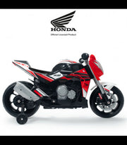 Officially Licensed Honda Naked Edition 12V Motorcycle | Removable, Rear Stabilizing Wheels | INJUSA